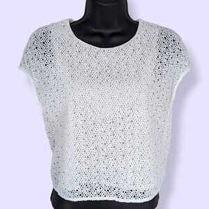 Club Monaco White Eyelet Crop Top